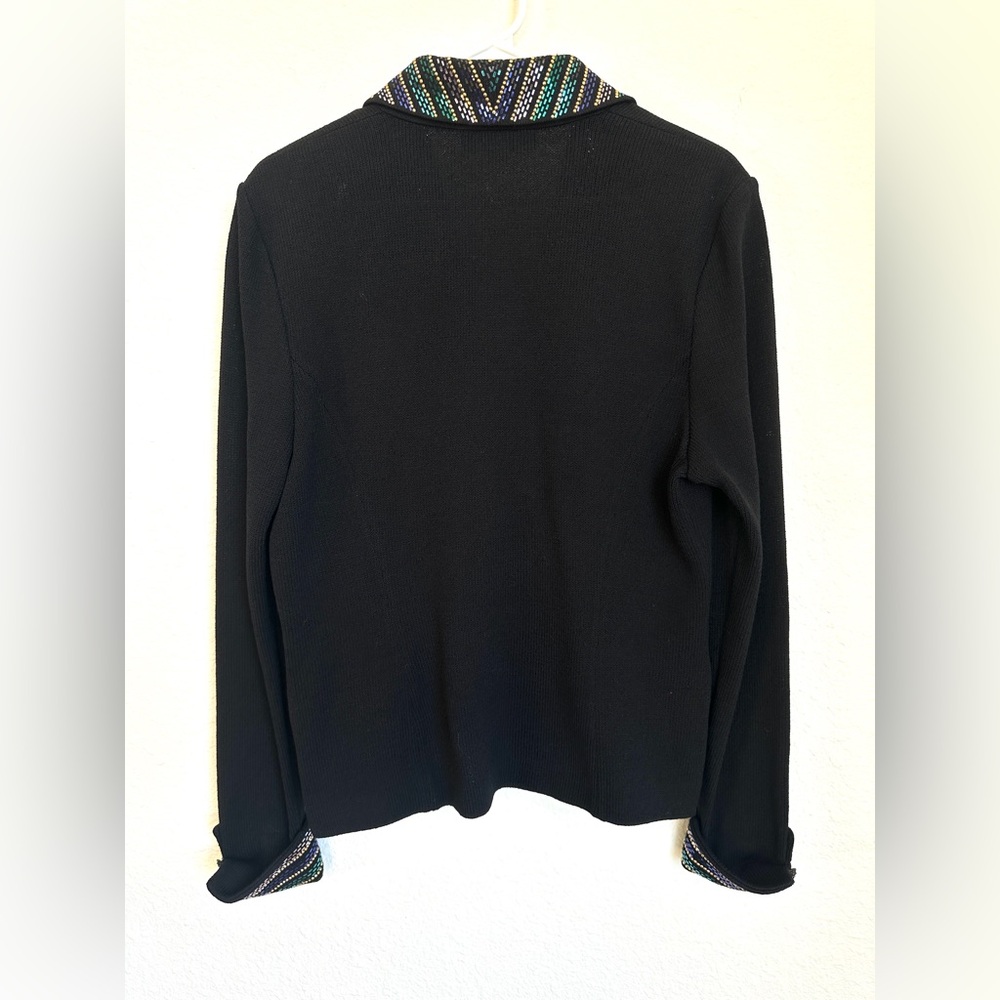St John Evening Santana Knit jacket with silver Beading size 10 - Picture 7 of 12
